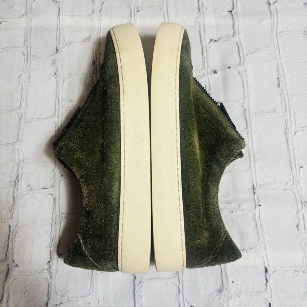 Frye Lena Shoes Womens Size 8.5 M Green Suede Zipper Comfort Casual Sneakers - Picture 9 of 12